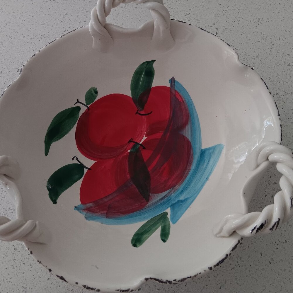 Floral twisted handle Italian bowl